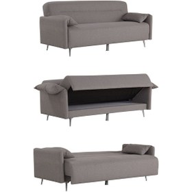 Resim Kilim Mobilya Odin Üç Kişilik Yüksek Ayaklı Koltuk-kanepe Gri 