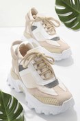 Resim Bambi Bej Triko Kadın Sneaker K01703087582 