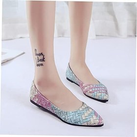 Resim SAFIGLE 1 Çift Düz Pompalar Bale Düz Ayakkabılar Şık Pu Ayakkabılar Nefes Alabilen Ayakkabılar Klasik Düz Ayakkabılar Gündelik Slip-Ons Sivri Burun Düz Ayakkabılar Düz Mokasen Dört Mevsim 