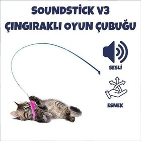 Resim SoundStick v3 Teleskopik Zilli Ve Tüylü Kedi Oyuncağı 