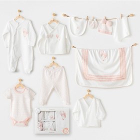 Resim AndyWawa Kız Bebek Hastane Çıkışı 10 Parça Yenidoğan Set Ac25551 Ekru 