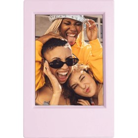 Resim Fujifilm Instax Mini 12 Pembe Fotoğraf Makinesi-20'li Film-Çerçeve ve Deri Kılıf Seti 