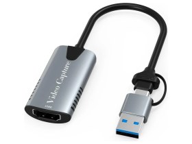Resim HU04A Type-C/usb A To 4K 60Hz 1080P HDMI Video Capture Yakalama Hub Adaptör 