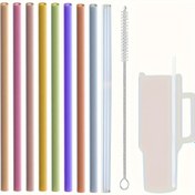 Resim 1 Set, Silikon Pipet, Stanley Seyahat Bardağı 40 Oz İçin Yedek Pipet, 9 Adet Tekrar Kullanılabilir Pipet Temizleme Fırçası İle, 40oz Stanley Kupası İle Uyumlu, Chrismas Hediyeleri, Halloween Hediyeleri 