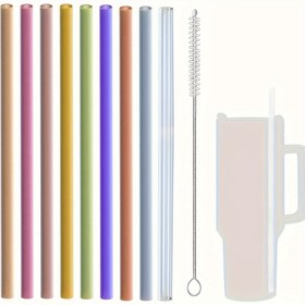 Resim 1 Set, Silikon Pipet, Stanley Seyahat Bardağı 40 Oz İçin Yedek Pipet, 9 Adet Tekrar Kullanılabilir Pipet Temizleme Fırçası İle, 40oz Stanley Kupası İle Uyumlu, Chrismas Hediyeleri, Halloween Hediyeleri 