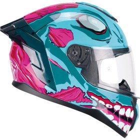 Resim Cgm 330R Rıot Undead Kapalı Kask Mavi/rosa 