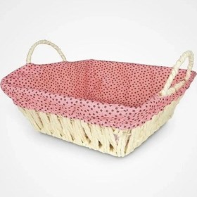 Resim Hasırlı Bezli Ekmek Sepeti Dikdörtgen Renkli Royaleks-8822 Çok Renkli 