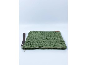 Resim PACHİRA El Yapımı Hasır Portföy Kağıt Ip Clutch Çanta / En 32 Cm. Uzunluk 21 Cm. 