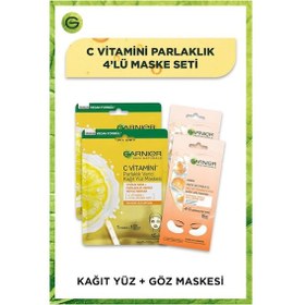 Resim Garnier C Vitamini Parlaklık verici Yüz Maskesi & Göz Altı Torbalarına Ka 