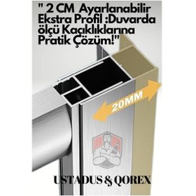 Resim Ustaduş Qorex Marka - 6 Mm Temperli Kum Cam Duşakabin H:190 Özel Seri Krom Aksesuar Diğer 