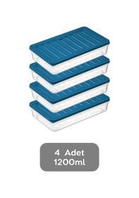 Resim Meleni Home Buzdolabı Mikrodalga Saklama Kabı 4'Lü Petrol 4 x 1200 ML Petrol 