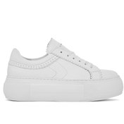 Resim Derimod Kadın Beyaz Bağcıklı Kalın Tabanlı Deri Sneaker 25SFD371318 