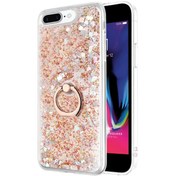 Resim Apple Iphone 8 Plus Kılıf Glitter Liquid Holder Gold Microsonic