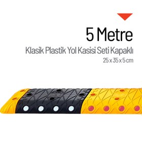 Resim İleri Trafik Klasik Hız Kesici Set Kapaklı Plastik, Yol Kasisi 25 x 35 x 5 cm - 5 Metre 
