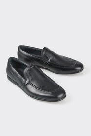 Resim Elle Shoes Siyah Deri Erkek Loafer 