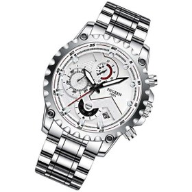 Resim Yingfu Fngeen 5757 Erkek Su Geçirmez Spor Moda Paslanmaz Çelik Saat Beyaz Çelik, Koyu Renkli Seçenekler Çok Renkli 