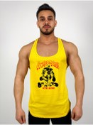 Resim Black İstanbul Iron Asylum Gym King Baskılı Askılı Fitness Atleti 