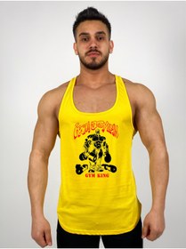 Resim Black İstanbul Iron Asylum Gym King Baskılı Askılı Fitness Atleti 