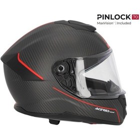 Resim Acerbis Tarmak Carbon 22-06 Kapalı Kask Kırmızı - Siyah 