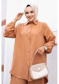 Resim Misskayle Pilise Detaylı Tesettür Camel Takım Camel 