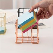 Resim Rose Altın Kendinden Yapışkan Not Tutucu, Ofis ve Ev için Sevimli Metal Küpü Masaüstü Düzenleyici, Yapışkan Notlar, Not Defterleri ve Ofis Malzemeleri için İdeal - Altın, Rose Altın ve Siyah renklerde mevcuttur. 