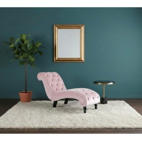 Resim Ebrar Home Design Lüks Kadife Kapitoni Uzanma Koltuğu - Modern Josephine Köşe Koltuk 