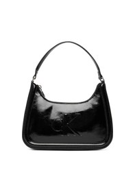 Resim Calvin Klein Kadın Büyük Ck Logolu Kısa Askılı Parlak Deri Siyah Omuz Çantası Lv04f3332g-ub1-12099 Siyah 