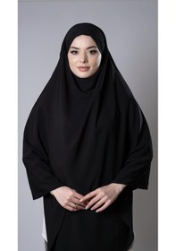 Resim Hürrem Bone Siyah Pratik Hazır Geçmeli Tesettür Eşarp Medine İpeği Bağcıklı Sufle Hijab 2301 01 