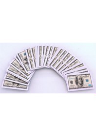Resim 100 Dolar Desenli Oyun İskambil Kağıdı Deste Benjamin Franklin 