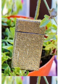 Resim Nesgıft Kadın Gold Swarovski Taşlı Ince Uzun Sigara Kutusu 