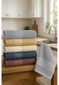 Resim 6'lı Mutfak Havlusu Seti 30x50 Cm %100 Pamuklu Wendy Çok Renkli 