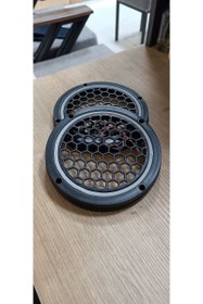 Resim 16cm Beyaz Neon Işıklı Hoparlör ve Midrange Kapağı 1takım (2adet) Vidalanabilir 
