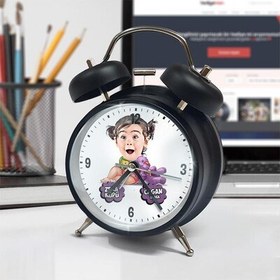 Resim Zeka Küpü Kız Çocuk Karikatürlü Çalar Saat 
