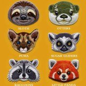 Resim 1 Adet İşlemeli Hayvan Yaması - Çeşitli Renkli Kumaş Uygulamaları ile Kendinden Yapışkan Arka için DIY El Sanatları ve Giyim - Panda, Rakun, Sloth, Su Samuru, Şeker Uçan Sıçanı Dahil Çeşitli Hayvanlar 