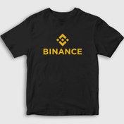 Resim Unisex Çocuk Siyah Logo V2 Binance Bitcoin T-Shirt 