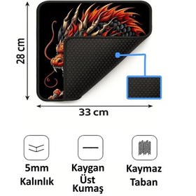 Resim Dragon Ejderha Tasarımlı 33x28 Cm Mousepad Kaymaz Taban Rahat Konforlu Mouse Pad 