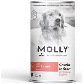 Resim Molly Soslu Somonlu Konserve Yetişkin Köpek Maması 400 G 