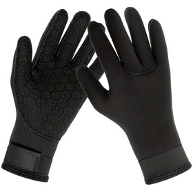 Resim 3Mm Neopren Dalış Eldiveni - Sıcak, Kaymaz ve Aşınmaya Dayanıklı, Ayarlanabilir Bilek Kayışları ile, Balıkçılık, Yüzme, Kano, Kano, Su Kaykısı ve Dalış için Uygun, Su Sporları Tutkunları için Mükemmel Bir Hediye. 