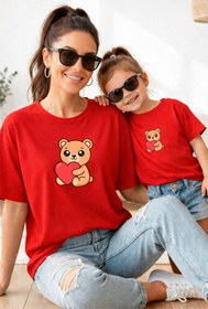 Resim genosha Anne Kız 100% Pamuk T-shirt Mama Mini Mother Daughter TEKLİ FİYAT 