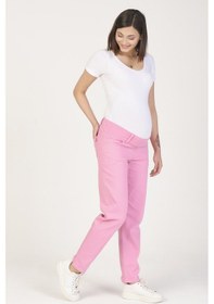 Resim Busa Hamile Alt Karın Destekli Mom Fit Kot Pantolon Pembe-pembe 
