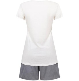 Resim U.s. Polo Assn. Kadın 207 Ekru Şort Takım Gri Melanj 