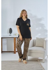 Resim Sevim Kadın Büyük Beden Kısa Kol Siyah Pijama Takım C6t5n841 001 