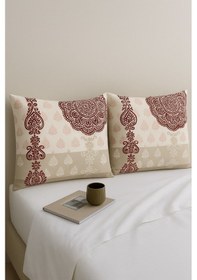 Resim Mandala Desenli 2 Li Yastık Kılıfı Pamuklu Kumaş Fermuarlı Diğer 