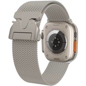 Resim Apple Watch 7 45mm Zore KRD-25 Metal Hasır Kordon 