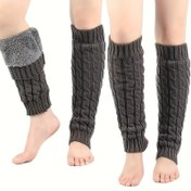 Resim Şık Peluş Astarlı Kadın Kışlık Çorap - Rahat, Kalınlaştırılmış, Bükümlü Tasarım, Makinede Yıkanabilir 