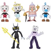 Resim e-life shop Fincan Kafalar Cuphead Mugman Ms. Chalice Devil King Dice Elder Kettle 6’lı Oyuncak Karakter Seti 