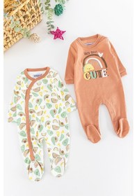 Resim Babymod Figürlü Uzun Kollu 2'li Kız Bebek Tulum Takım 001 