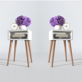 Resim Kenzlife Komodin Ragnarok Byz 2 Li Set 49*29*29 Komidin Ahşap Ayaklı 