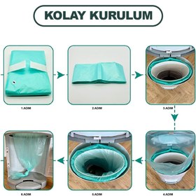 Resim Korbell Bebek Bezi Çöp Kovası Sistemi +495 Adet Bez Kapasiteli Çöp Poşeti 