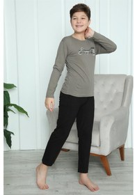 Resim Akbeniz Erkek Çocuk Penye Pijama Takım 20418 Vizon 